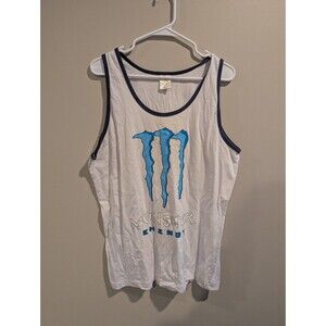 Rare Monster Energy L Blue Claw Logo Tank Top Promo Athlete Bmx Y2K Streetwear